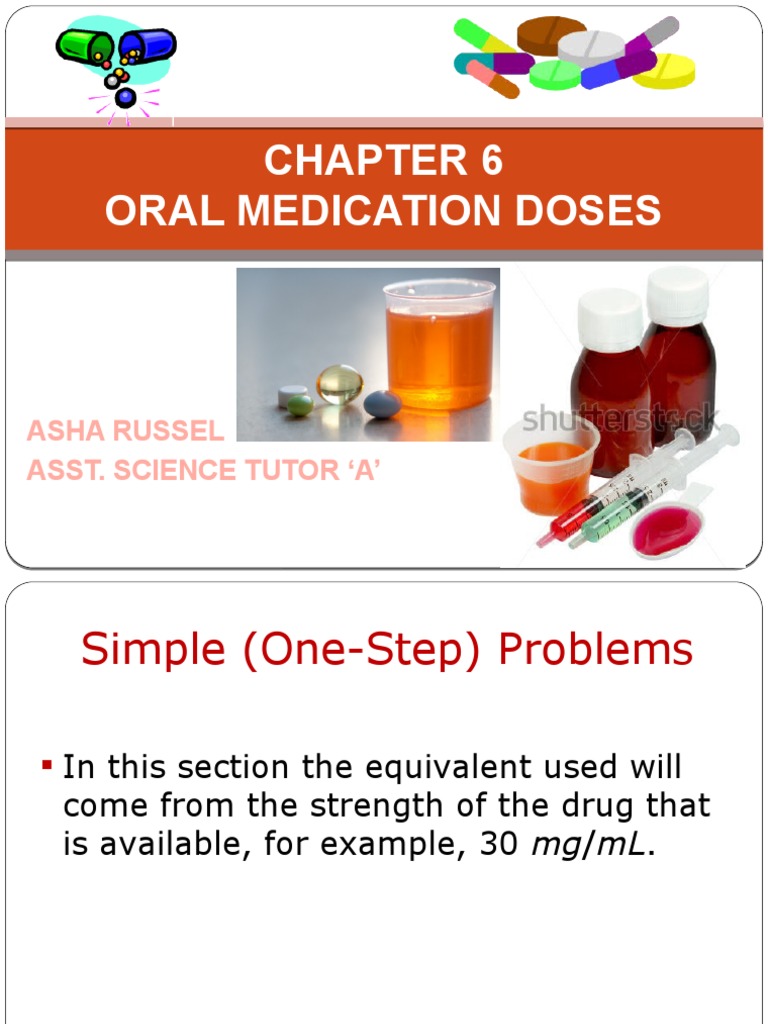 Oral Medication Dose Calculations | PDF | Dose (Biochemistry) | Chemistry
