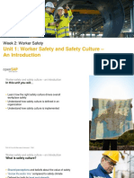 Unit 1: Worker Safety and Safety Culture - An Introduction