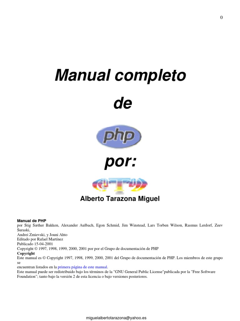 Manual Completo de PHP 2001 | PDF | Informática | Tecnología