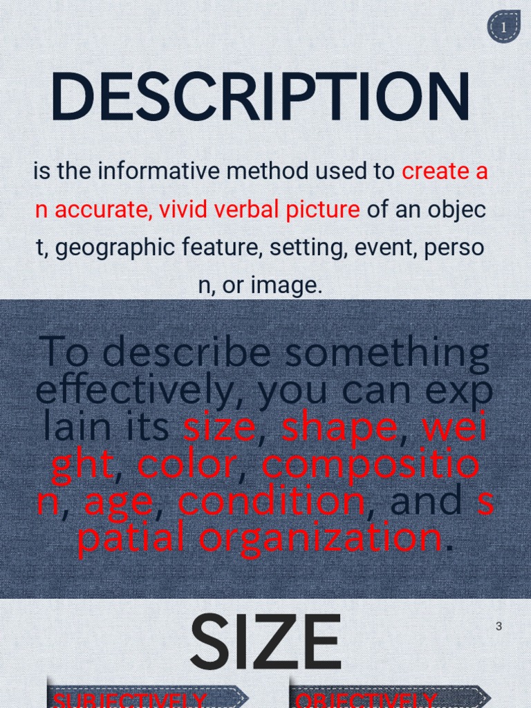 Description: Create A N Accurate, Vivid Verbal Picture | PDF