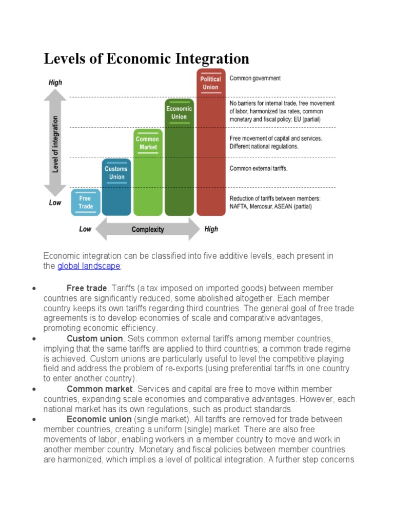 Levels of Economic Integration: Global Landscape | PDF | Economic ...