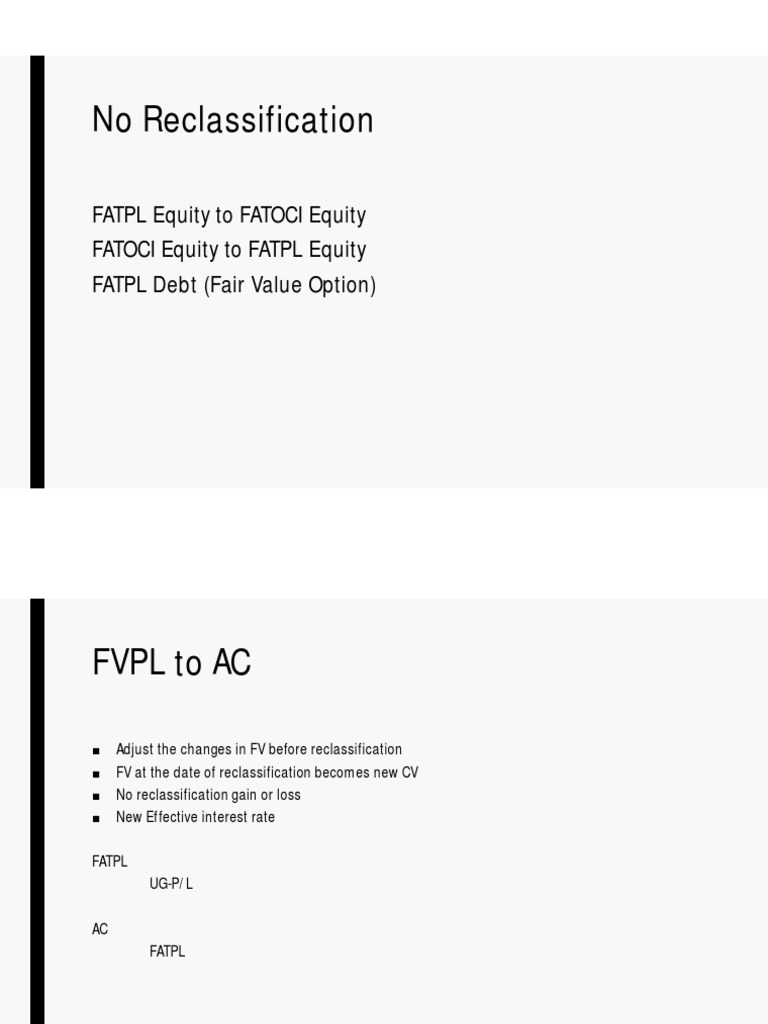 Reclassification Under PFRS 9 | PDF