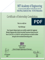 Internship Certificate Format - Tejas