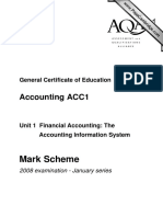 Mark Scheme: Accounting ACC1