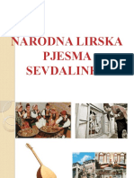 Narodna Lirska Pjesma Sevdalinka