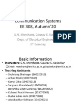 Communication Systems EE 308, Autumn'20: S.N. Merchant, Gaurav S. Kasbekar Dept. of Electrical Engineering IIT Bombay