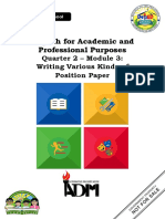 EAPP - q2 - Mod3 - Writing Various Kinds of Position Paper