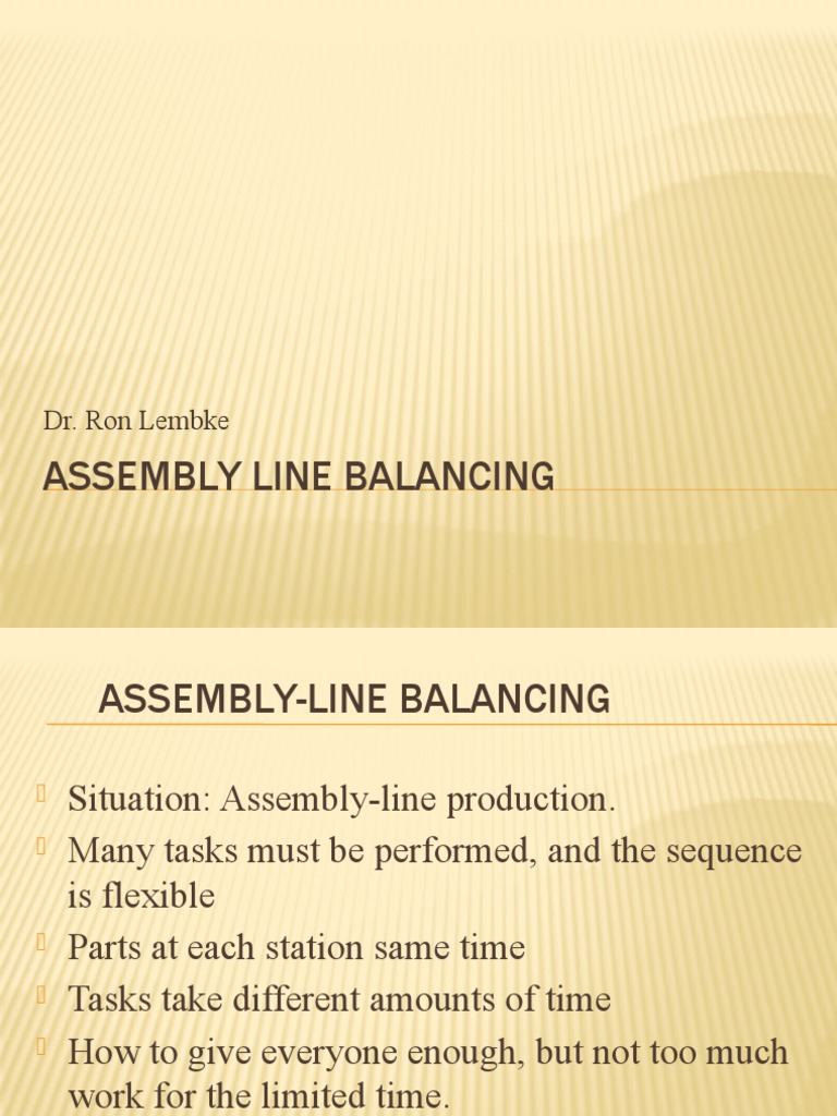 Assembly Line Balancing Guide | PDF