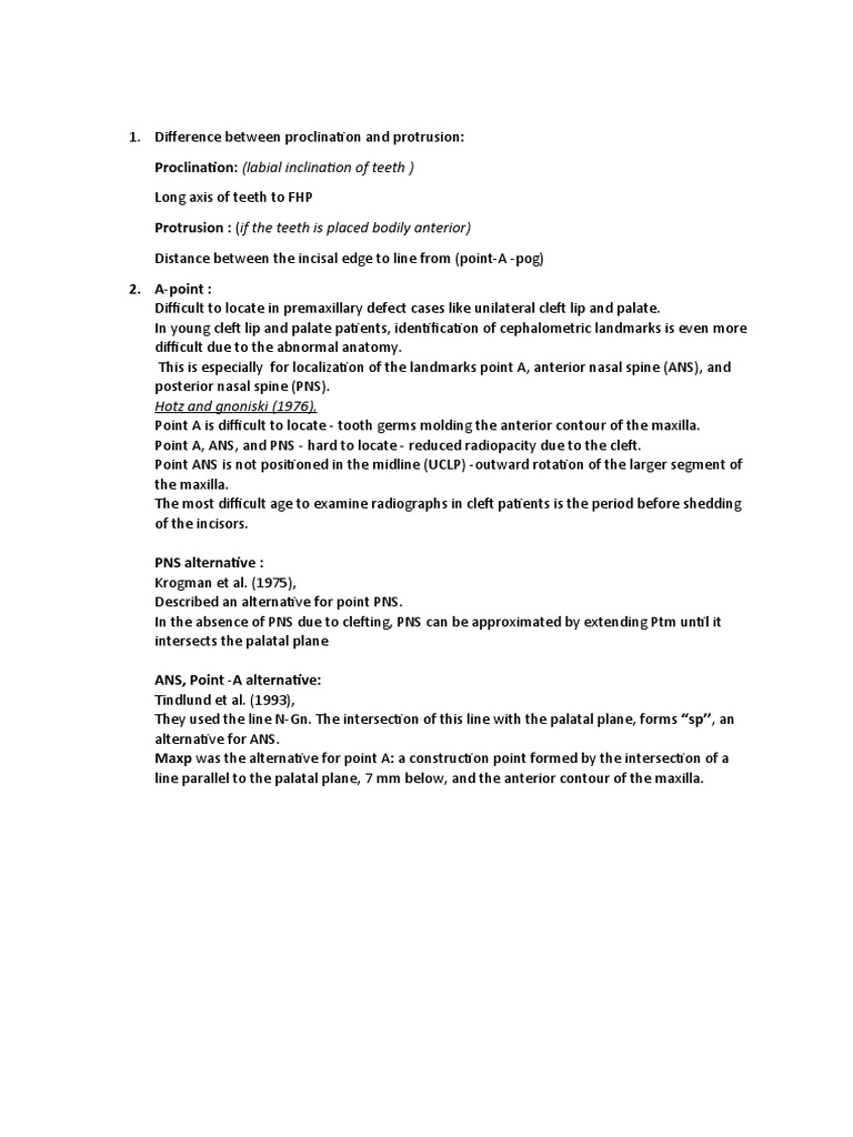 Proclination vs. Protrusion in Dentistry | PDF