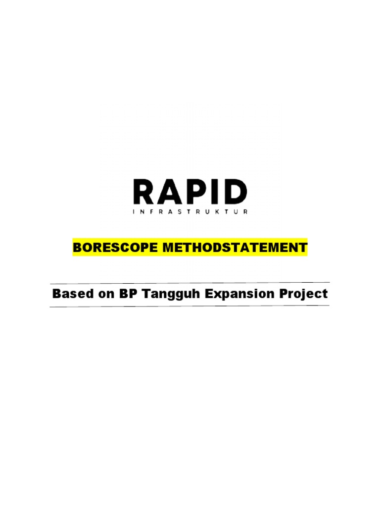 Borescope Inspection Method Statement | PDF | Pipe (Fluid Conveyance ...