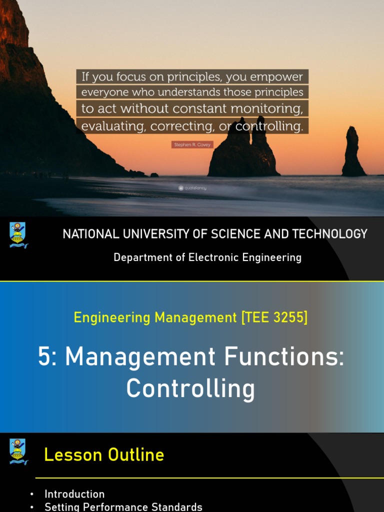 Engineering Management: Controlling Functions | PDF | Performance ...