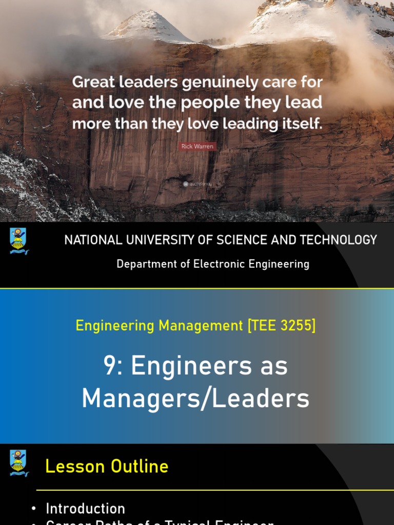 Engineering Management 9 - Engineers As Leaders or Managers | PDF ...