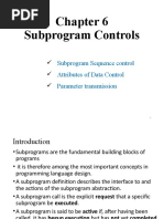 Chapter 6 - Subprogram Control