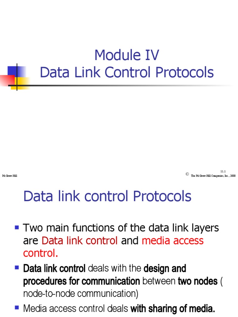 Data Link Control Protocols McgrawHill The McgrawHill Companies, Inc., 2000 PDF Computer