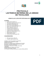 Protocolo Lactancia Materna en La Unidad de Tocología: Gerencia de Atención Integrada de Albacete