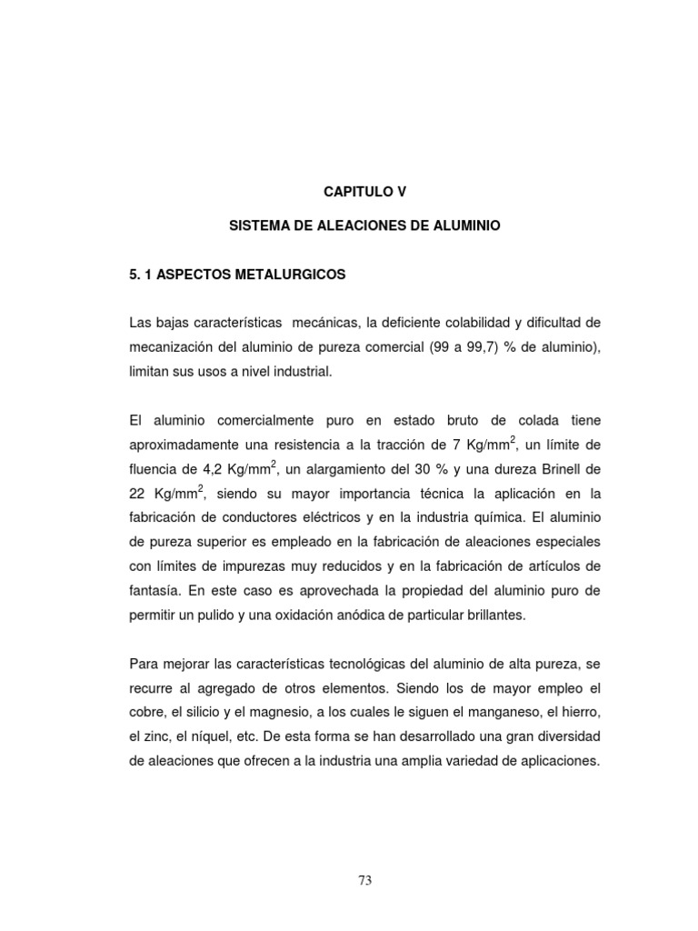 Sistema de Aleaciones de Aluminio | PDF | Tratamiento a base de calor ...