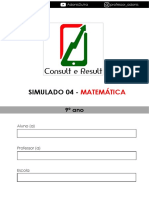 Simulado 04 - Matemática - 9º Ano (Blog Do Prof. Adonis)