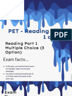 PET Reading Part 1 and 2 Matching