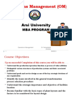 Operations Management (OM) : Arsi University