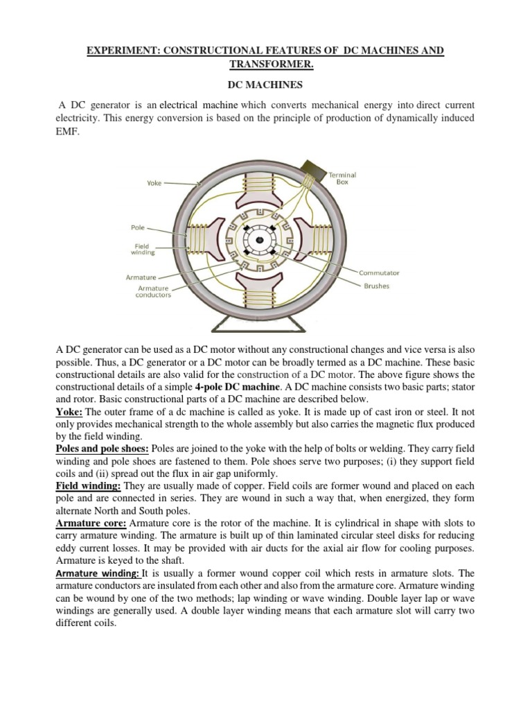 DC Machines and Transformer Construction | PDF | Electric Motor ...