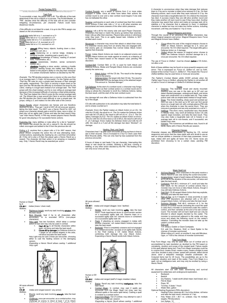 Pocket Fantasy RPG Ver. 3.1 PDF