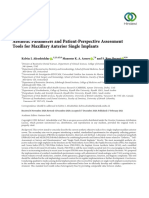 Review Article: Aesthetic Parameters and Patient-Perspective Assessment Tools For Maxillary Anterior Single Implants