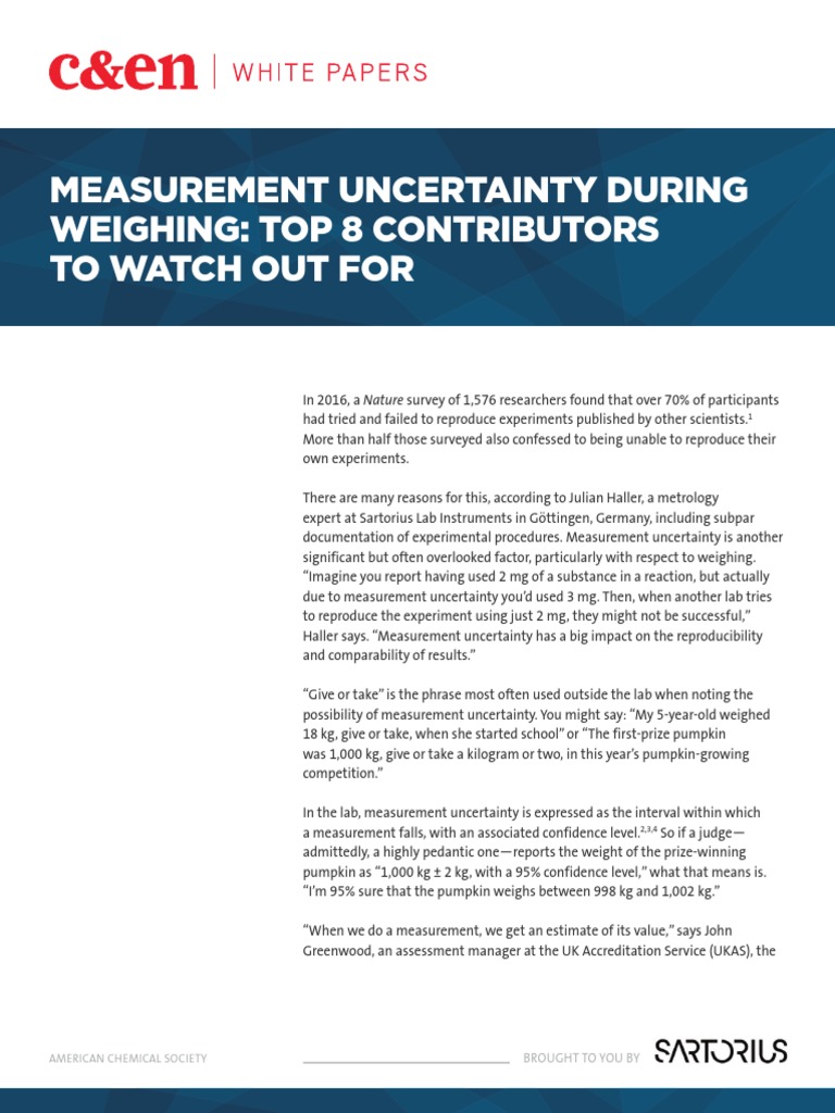 Measurement Uncertainty During Weighing Top 8 Contributors To Watch