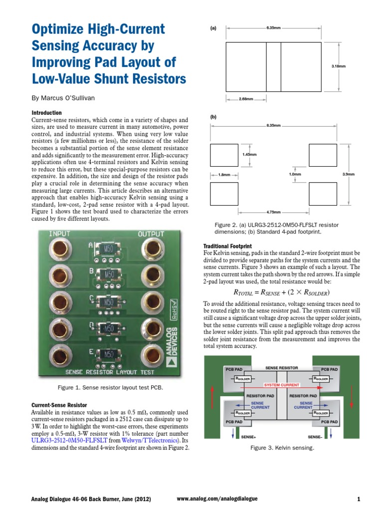 Optimizing HighCurrent Sensing Accuracy by Improving Pad Layout of Low