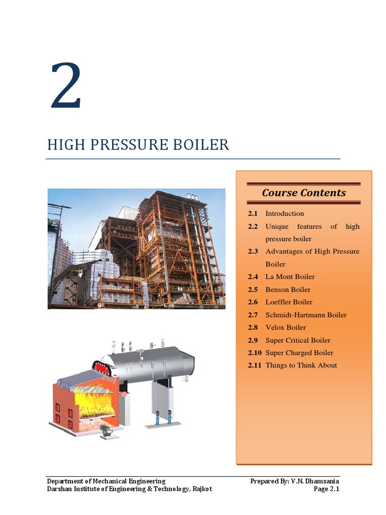 Overview of High Pressure Boilers | PDF | Boiler | Steam