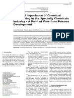 Role and Importance of Chemical Engineering in The Specialty Chemicals Industry - A Point of View From Process Development (Artic