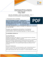 Guía de actividades y rúbrica de evaluación - Unidad 1 - Paso 2 - Protocolo de comunicaciones y relaciones laborales