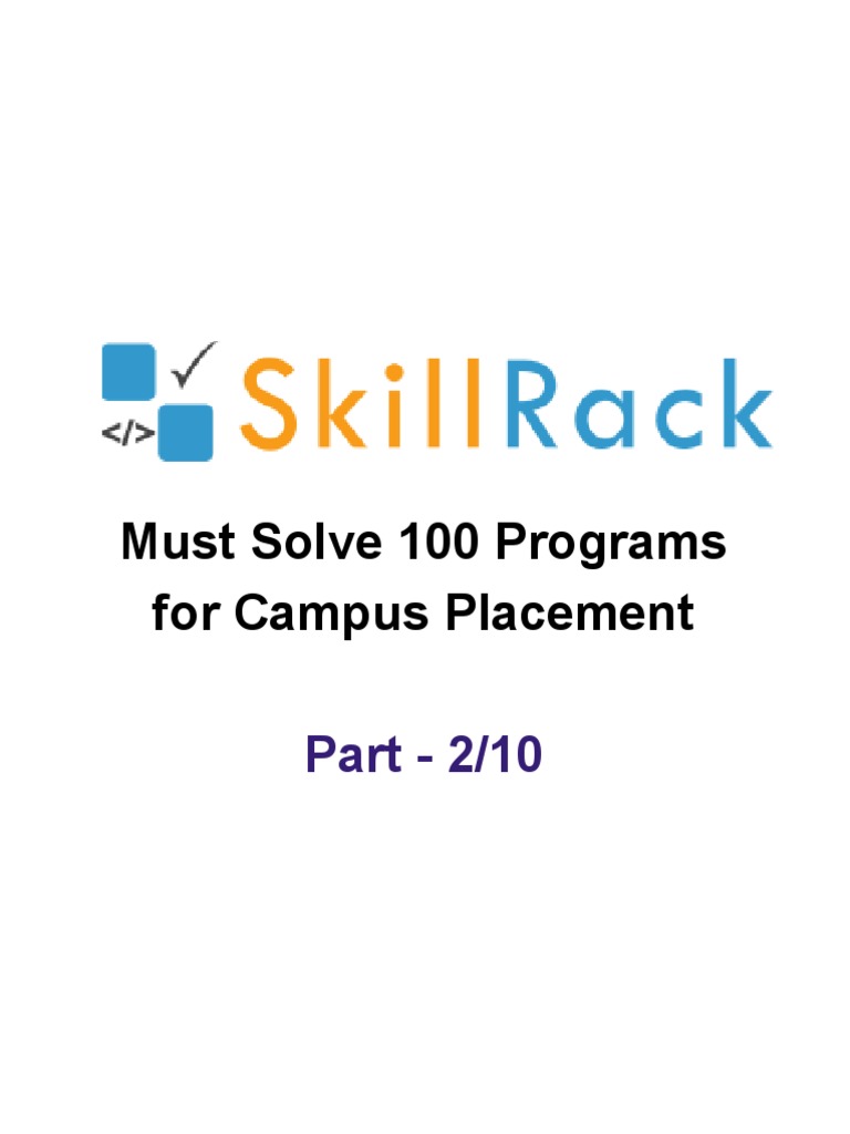 100 Programming Challenges for Placement | PDF | Computer Engineering ...