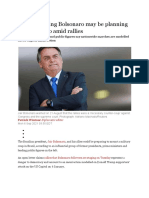 Brazil: Warning Bolsonaro May Be Planning Military Coup Amid Rallies
