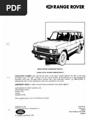 Range Rover Manual 1992 | PDF
