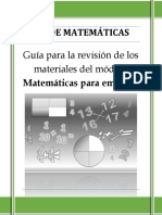 Guía para revisar módulo de matemáticas iniciales