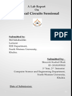 Electrical Circuits Sessional: A Lab Report On