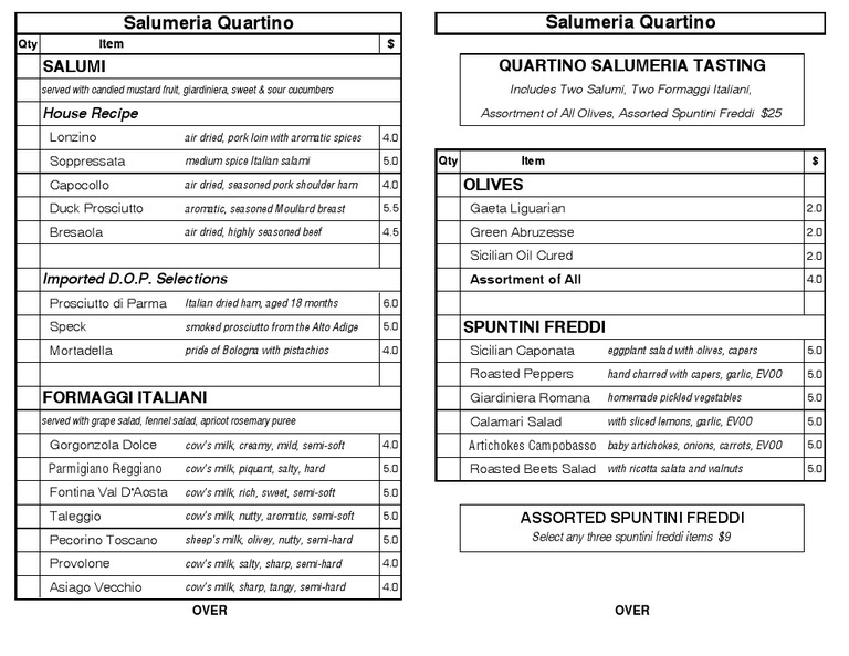 Service Items Menu | PDF | Salad | Pickling