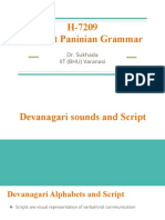 H-7209 Sanskrit Paninian Grammar: Dr. Sukhada IIT (BHU) Varanasi