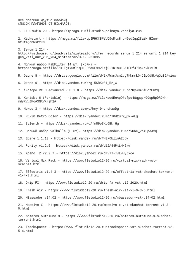 Ssylki Na Plaginy Ot Richards | PDF | Audio Electronics | Sound.