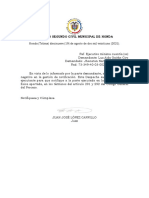 Juzgado Segundo Civil Municipal de Honda: Honda (Tolima) Diecinueve (19) de Agosto de Dos Mil Veintiuno (2021)