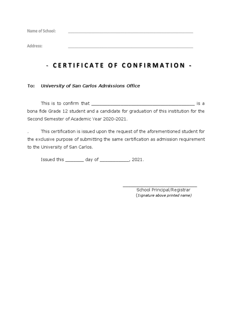 Certificate of Confirmation v2 2 | PDF | Finance & Money Management