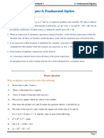 Chapter 5: Fundamental Algebra: - Summary