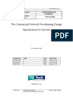 Customized Network Pre-planning Design Specification