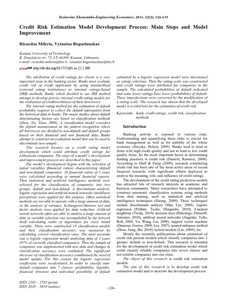 Credit Risk Model Development Steps | PDF | Statistics | Logistic ...
