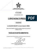 Acta de Grado Tecnólogo en Gestión Administrativa SENA 2021