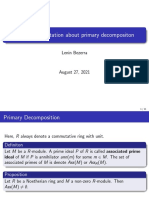 A Short Presentation About Primary Decompositon: Lenin Bezerra