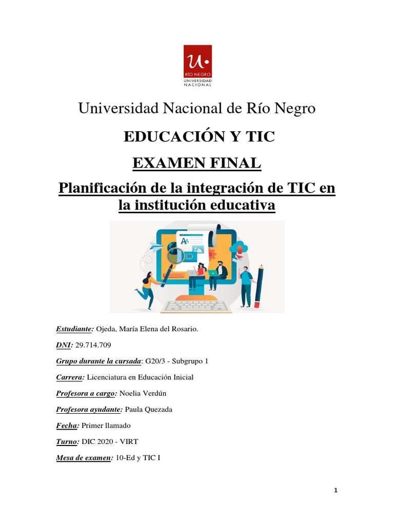 Planificación de TIC en Educación Inicial | PDF | Plan de estudios ...