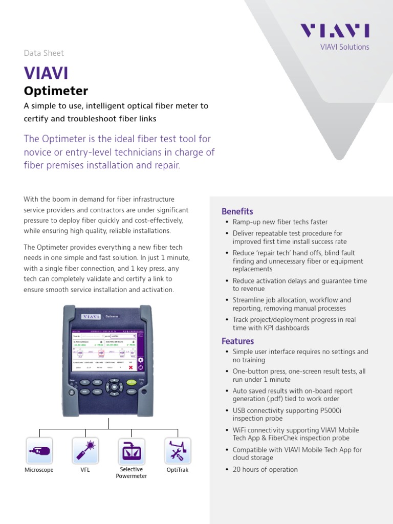 Optimeter Data Sheets en | PDF | Optical Fiber | Last Mile