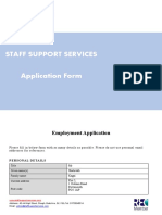 Staff Support Services Application Form