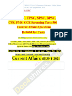 Current Affairs and GK For PPSC, FPSC, SPSC, BPSC, CSS, PMS, CCE Screening Tests 500 Current Affairs Questions (5)